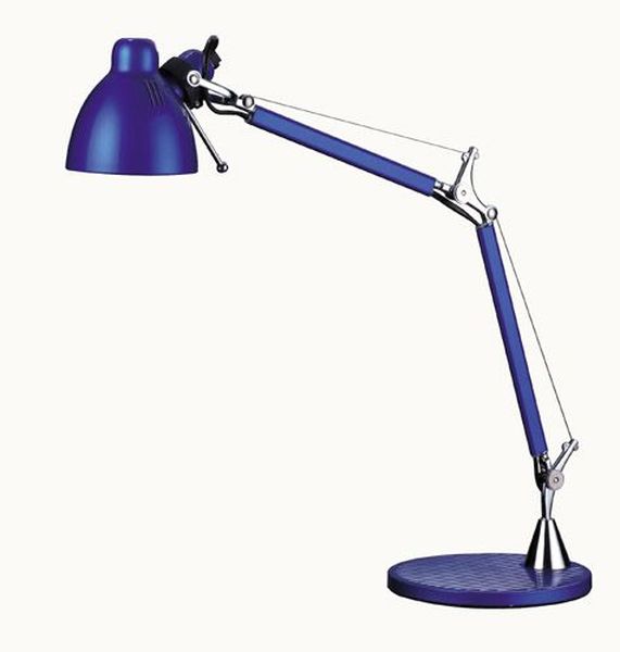 [LB-9019/15] Luminaire  Lampe de bureau bleu articule transfo. 230/12V G6,35 50W INTIMUS