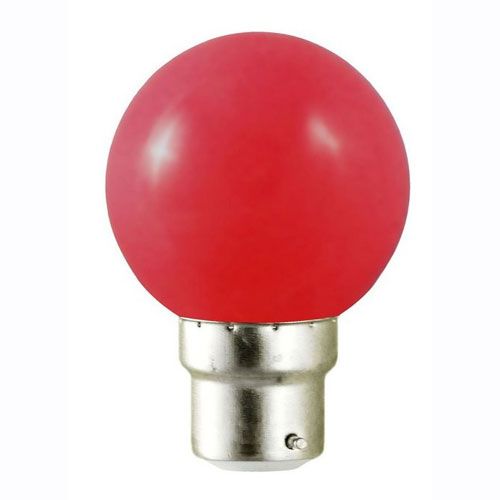 [L-02461] Ampoule LED sphérique B22 1W ROUGE 230V couleur