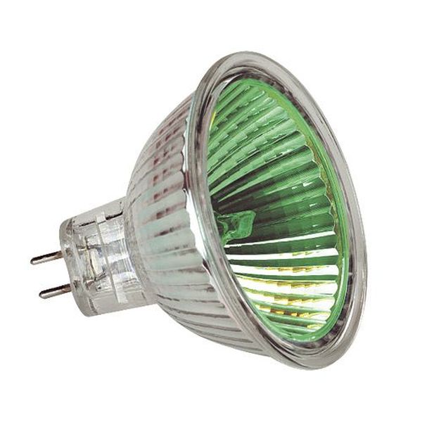 Ampoule MR16 Vert T 50W 12V Spot 12_24° halogène couleur