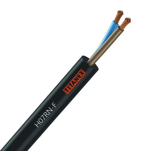 Câble Électrique H07Rn-F 2X6 mm² Souple Noir Cuivre - Couronne De 50M