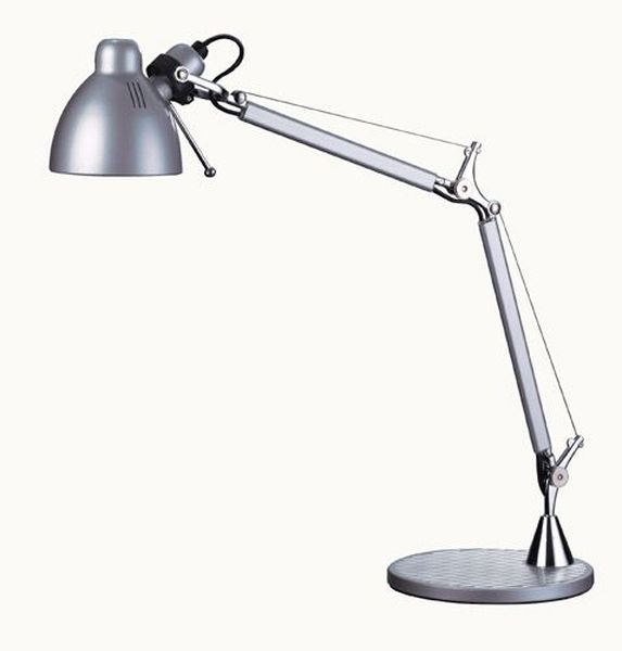 Luminaire  Lampe de bureau argent articule G6,35 50W INTIMUS