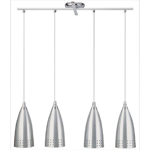 Luminaire  Suspension E27 4x 60W aluminium 230V