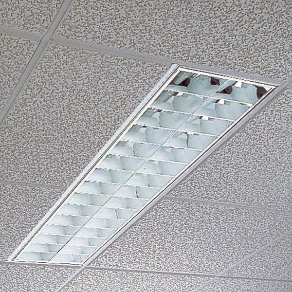 Luminaire  Appareil fluorescent Encastré 2x36W blanc grille aluminium 230V