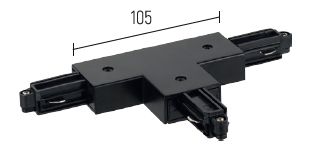 Luminaire  Jonction T noir 1 allumage