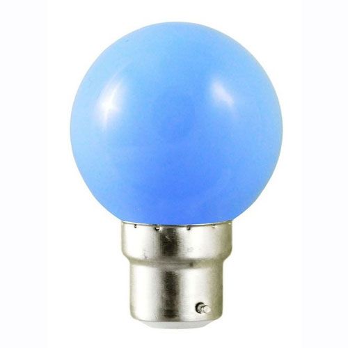 [L-02462] Ampoule LED sphérique B22 1W BLEU 230V couleur