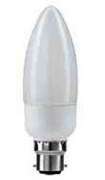 [L-62120] Ampoule Flamme Economique B22 7W 827 2700°K 230V Confort Fluocompacte 230v