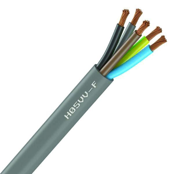 Câble Électrique Souple H05Vv-F Gris 5G0.75 mm² - Couronne De 50M