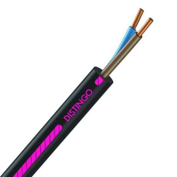 Câble Électrique U-1000 R2V 2X2.5 mm² Cuivre Rigide Noir - Couronne De 50M