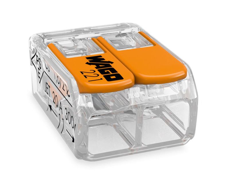[WAG-221-412] Borne wago 221 mini 2x4mm2 à levier - prix de la boite de 100 elec