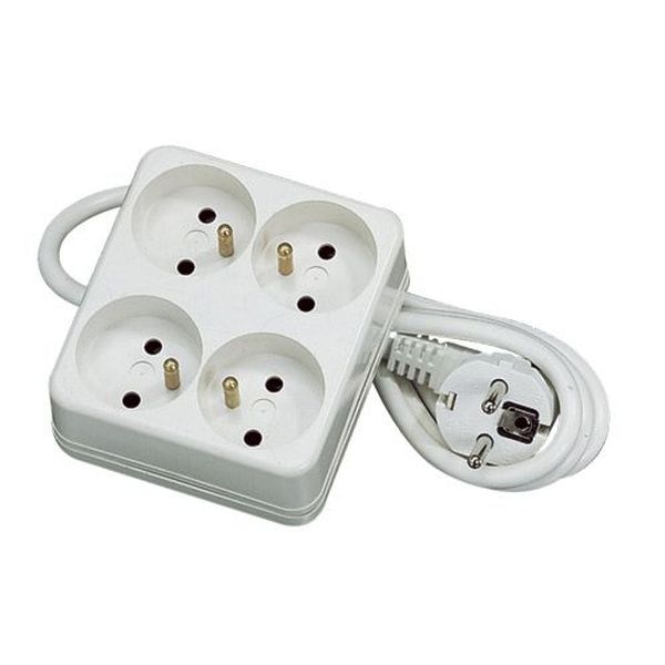 Elec Bloc carre 4pc+t cordon -11153