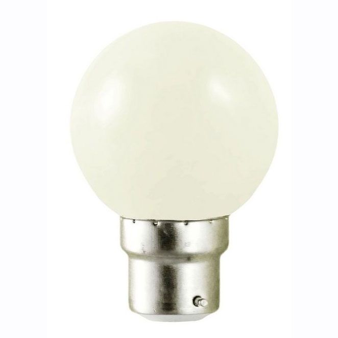 Ampoule LED sphérique B22 1W BLANC 230V couleur