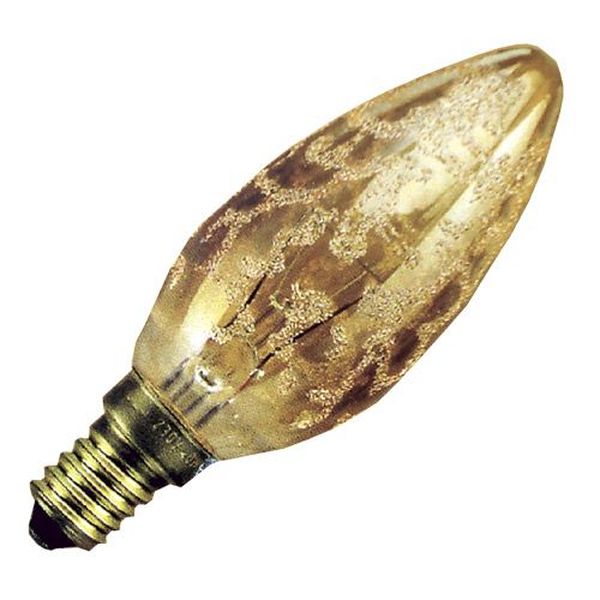 Ampoule Flamme déco Givree Doree Claire E14 40W 230V